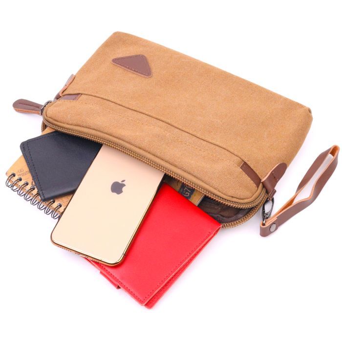 Сумка Vintage Мужская из текстиля Коричневая (21260) изображение 8