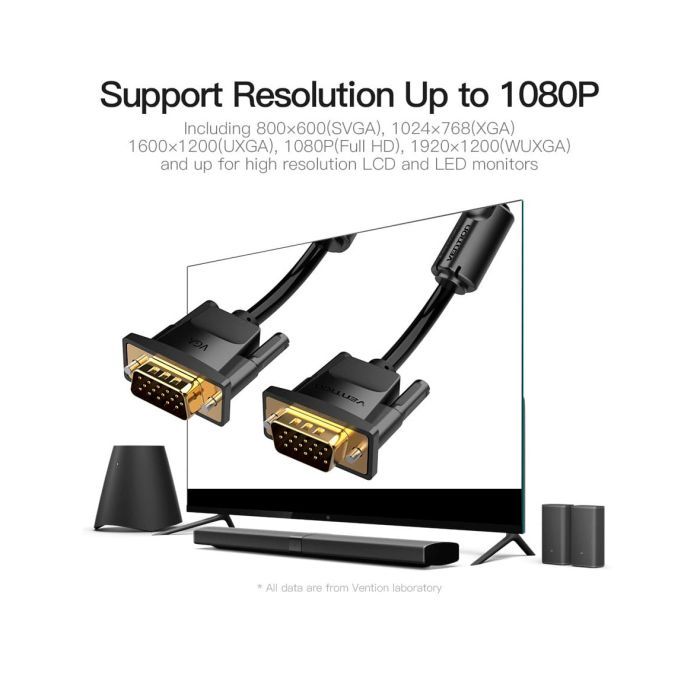 Кабель мультимедийный VGA 8.0m ferrite Vention (DADBK) изображение 3