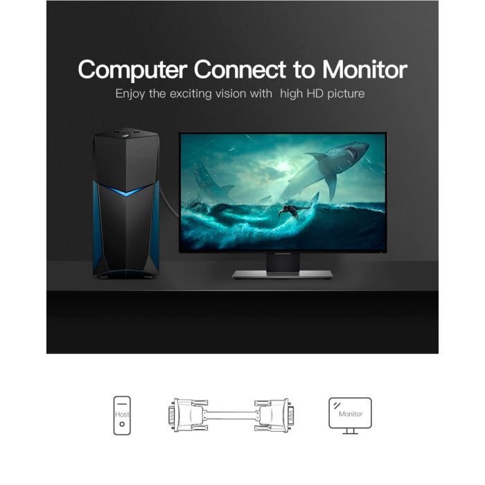 Кабель мультимедийный VGA 8.0m ferrite Vention (DADBK) изображение 4