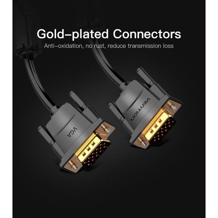 Кабель мультимедийный VGA 8.0m ferrite Vention (DADBK) изображение 8