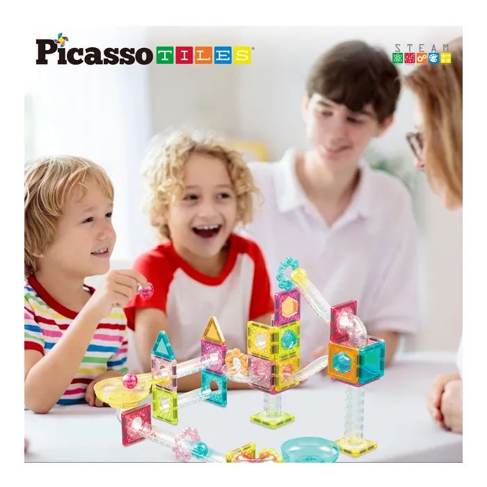 Конструктор Picasso магнитный Tiles Mini Diamond Marble Run Track Set 60 деталей (817338028299) изображение 7