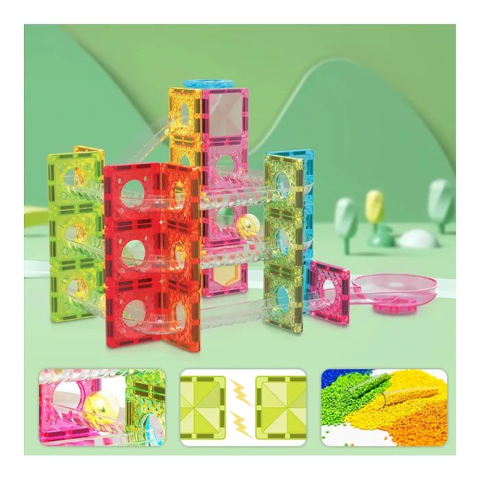 Конструктор Picasso магнитный Tiles Mini Diamond Marble Run Track Set 60 деталей (817338028299) изображение 8