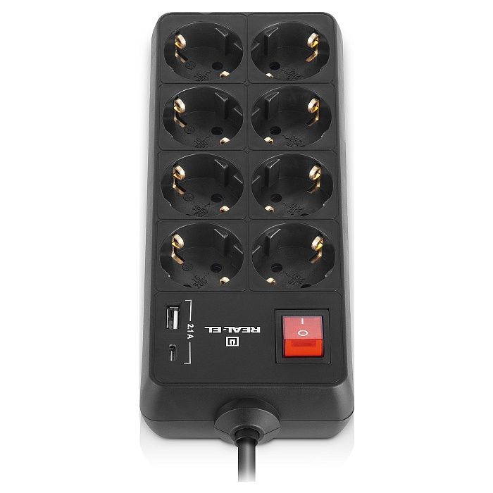 Сетевой удлинитель REAL-EL RS-PROTECT 805 5m, black (EL122300043) изображение 6