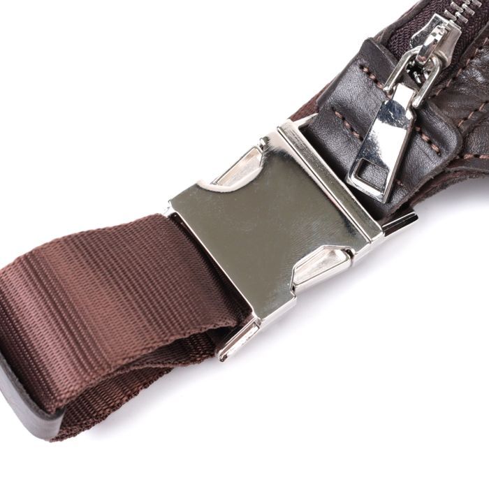 Сумка Grande Pelle Бананка из натуральной кожи Коричневая (22814) изображение 5