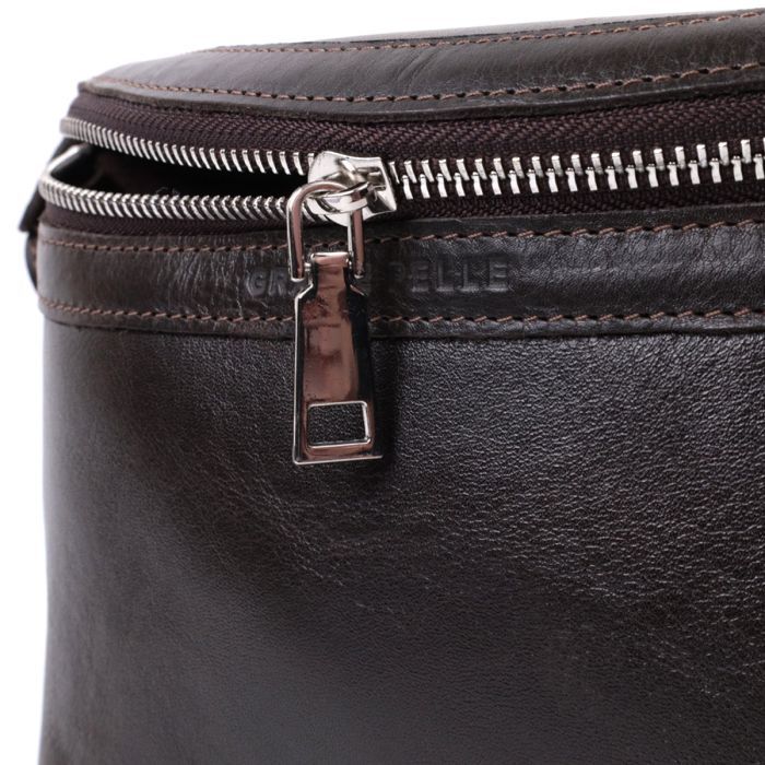 Сумка Grande Pelle Бананка из натуральной кожи Коричневая (22814) изображение 6