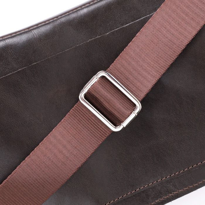 Сумка Grande Pelle Бананка из натуральной кожи Коричневая (22814) изображение 8