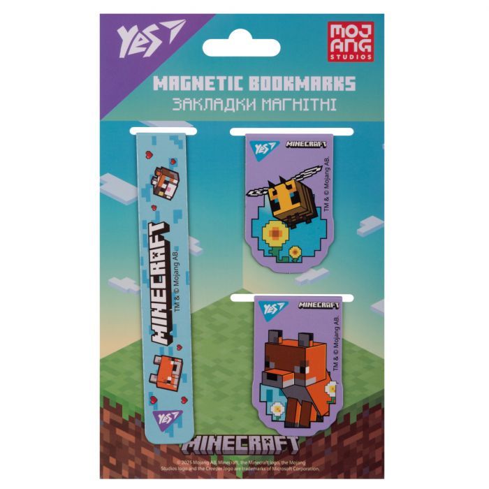 Закладки для книг Yes магнітні Minecraft Spring 3 шт (708344) зображення 2