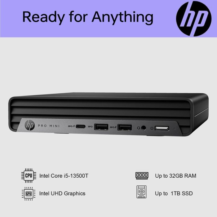 Компьютер HP Pro 400 G9 Mini / i3-13100T, 8, 512, WiFi, кл+м, Win11P (884V0EA) изображение 5