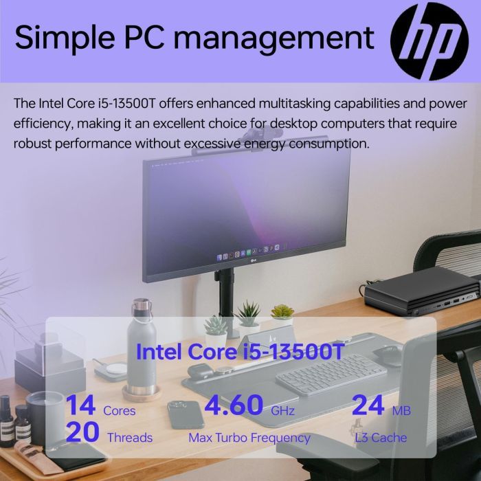 Компьютер HP Pro 400 G9 Mini / i3-13100T, 8, 512, WiFi, кл+м, Win11P (884V0EA) изображение 6