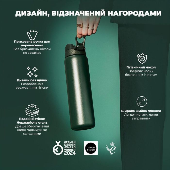 Пляшка для води ION8 OneTouch Vacuum Insulated 920 мл Periwinkle (I8TS1000PERI) зображення 4