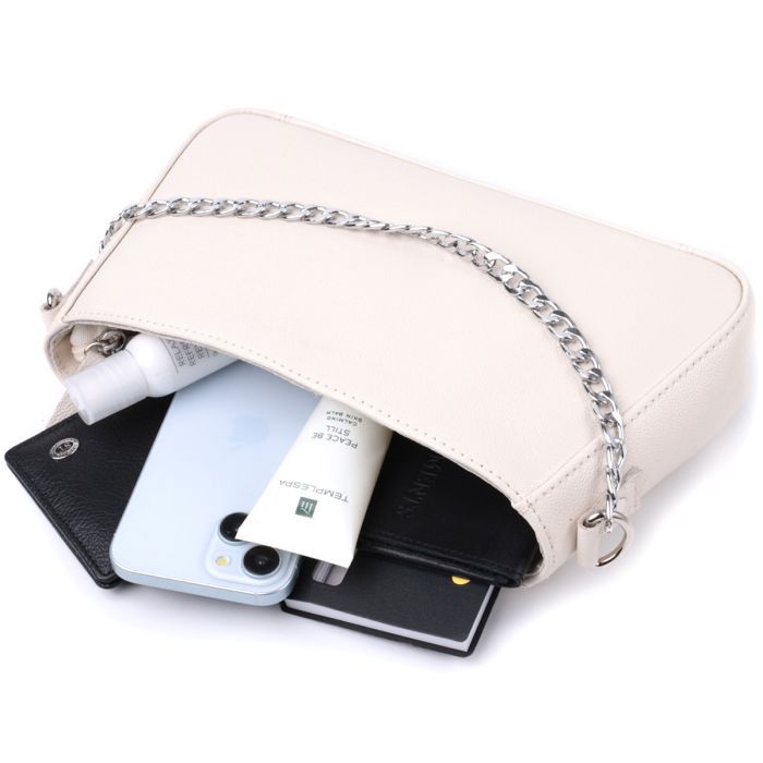 Сумка Shvigel Из натуральной кожи Бежевая (22835) изображение 8