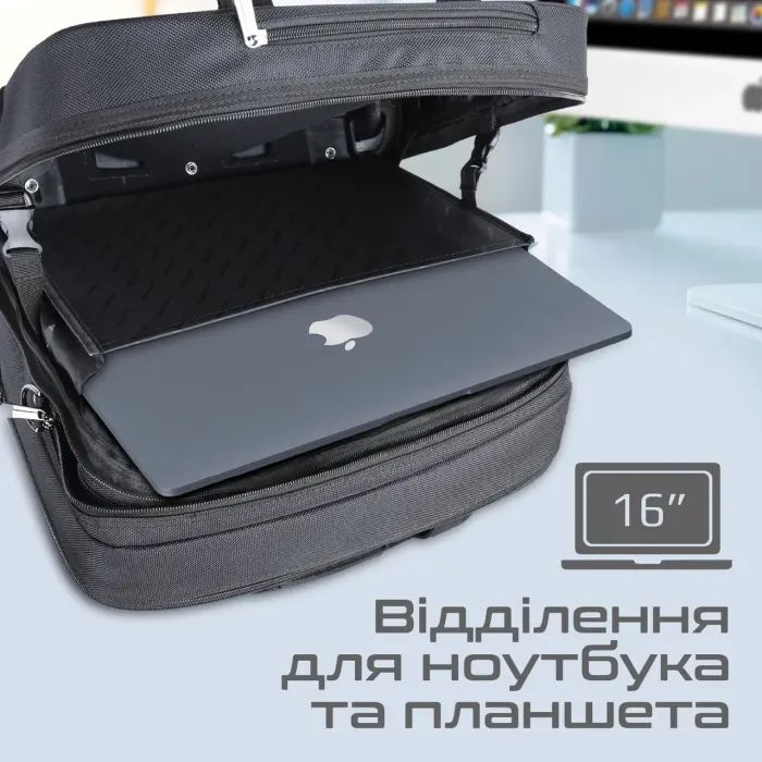 Сумка для ноутбука Promate 16" Persona-TR Black (persona-tr.black) зображення 4