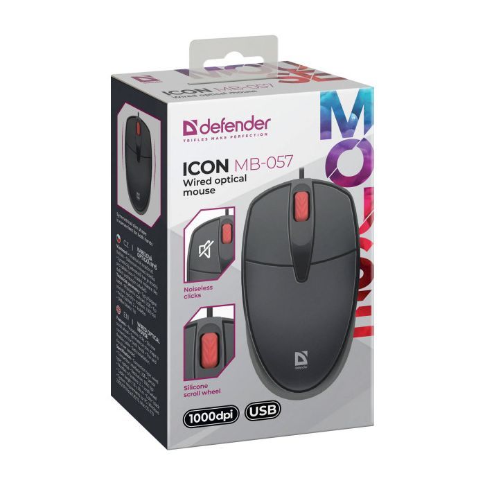 Мышка Defender Icon MB-057 USB Black (52057) изображение 5