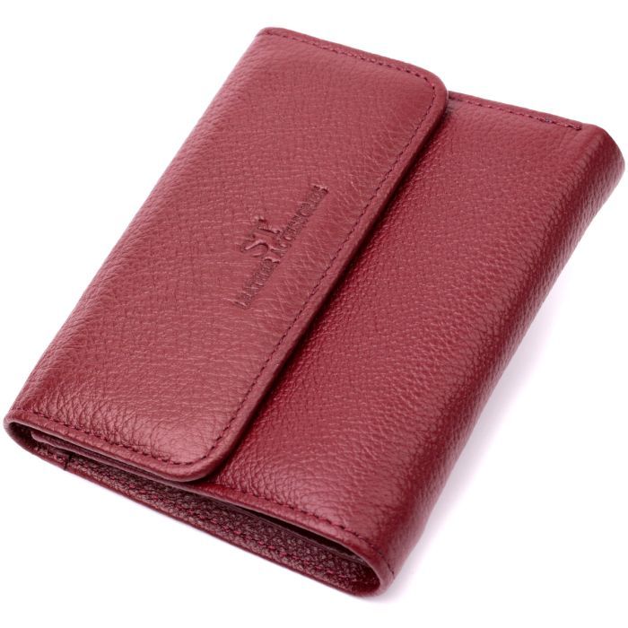 Кошелек ST Leather Кожаный с монетницей Бордовый (19492)