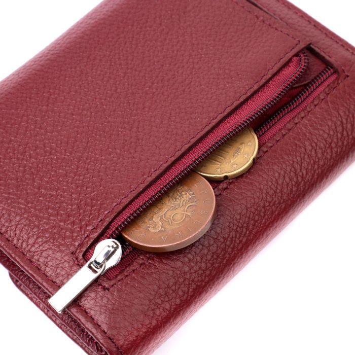 Кошелек ST Leather Кожаный с монетницей Бордовый (19492) изображение 8