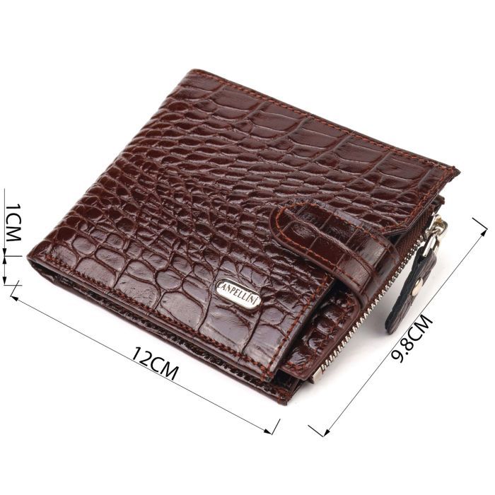 Гаманець Canpellini З натуральної шкіри Коричневий (21503) зображення 3