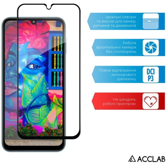 Скло захисне ACCLAB Full Glue Samsung M34 5G Black (1283126575723) зображення 5
