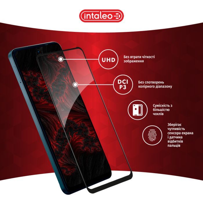Стекло защитное Intaleo Full Glue Moto G04 Black (1283126594274) изображение 4
