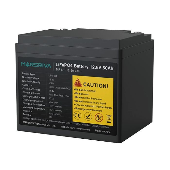 Батарея LiFePo4 Marsriva 12.8V 50Ah (MR-LFP12-50-LAR) изображение 2
