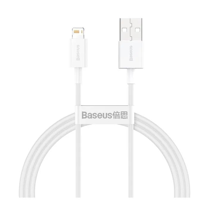 Дата кабель USB 2.0 AM to Lightning 1.5m Superior Fast Charging 2.4A white Baseus (CALYS-B02)