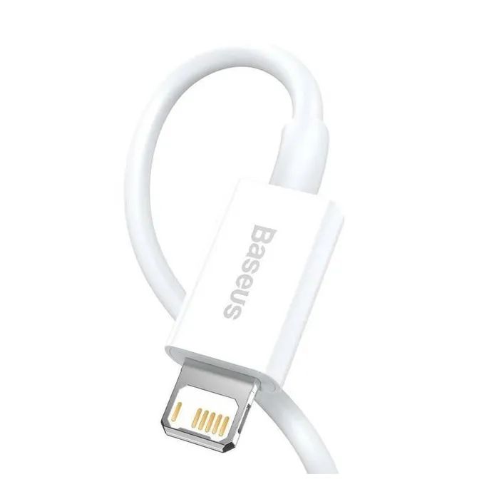 Дата кабель USB 2.0 AM to Lightning 1.5m Superior Fast Charging 2.4A white Baseus (CALYS-B02) зображення 2