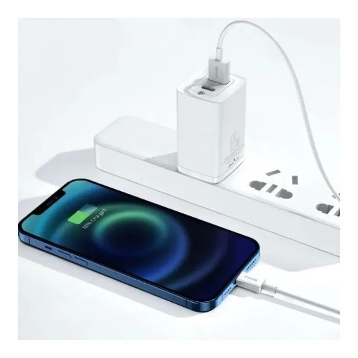 Дата кабель USB 2.0 AM to Lightning 1.5m Superior Fast Charging 2.4A white Baseus (CALYS-B02) зображення 3