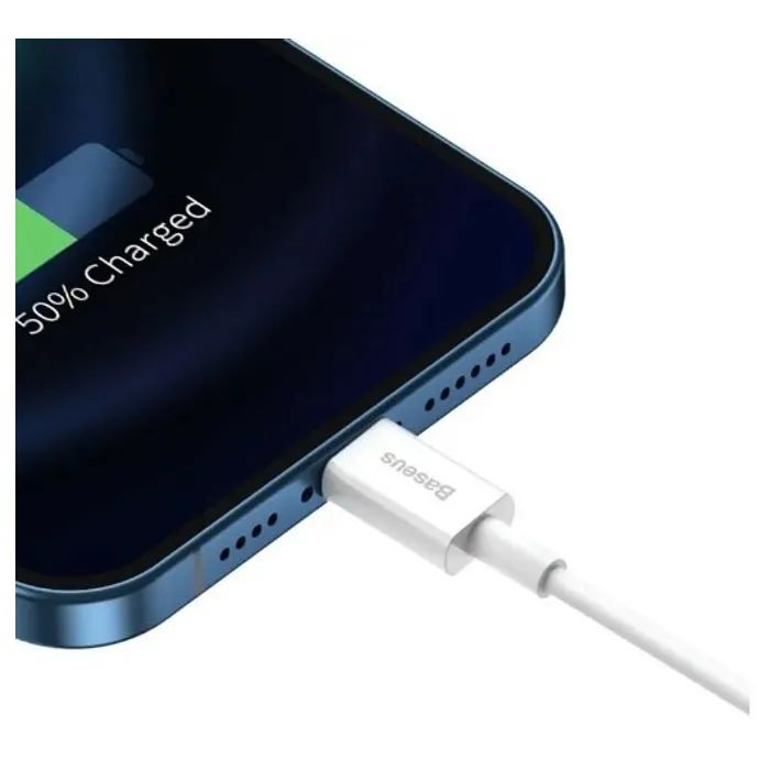 Дата кабель USB 2.0 AM to Lightning 1.5m Superior Fast Charging 2.4A white Baseus (CALYS-B02) зображення 4