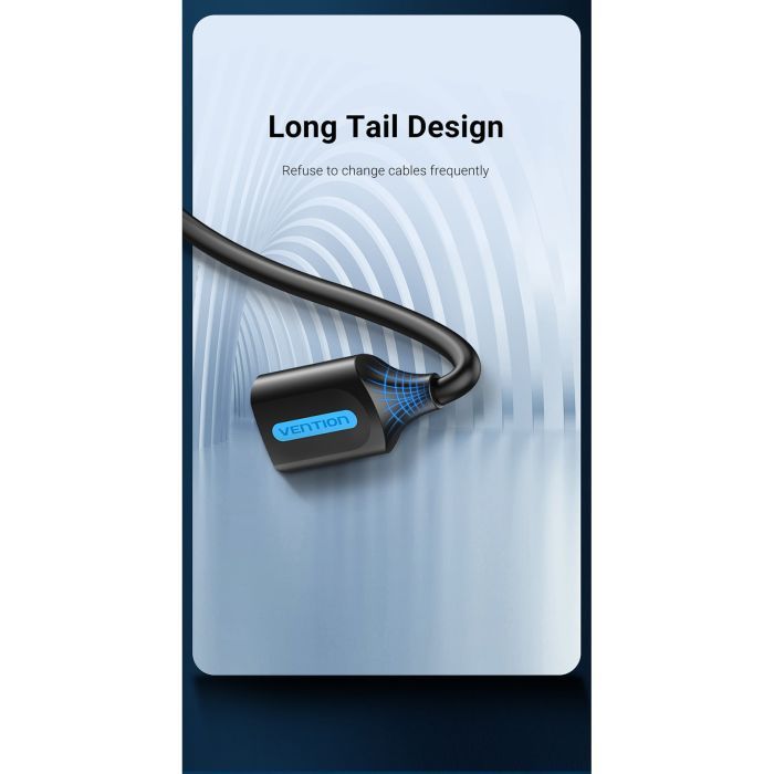 Дата кабель USB 2.0 AM/AF 2.0m black Vention (CBHBH) зображення 8