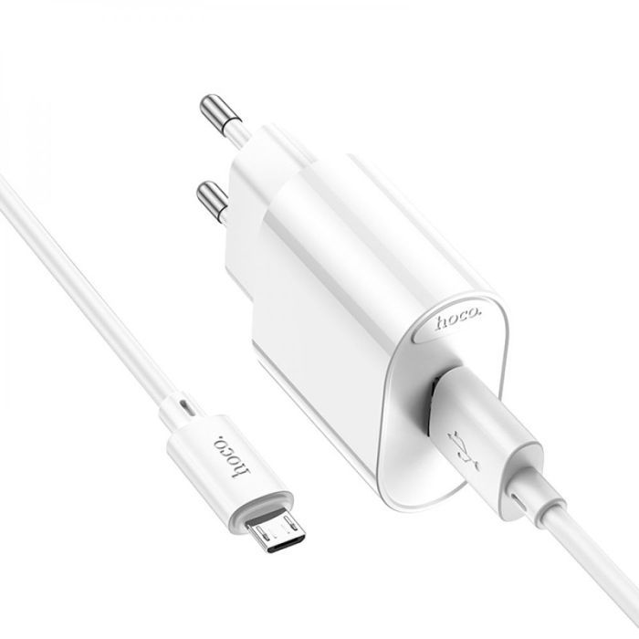 Зарядное устройство HOCO C109A Fighter USB QC3.0 + cable Micro 5P White (6931474784827) изображение 4
