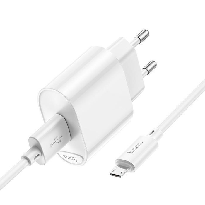 Зарядное устройство HOCO C109A Fighter USB QC3.0 + cable Micro 5P White (6931474784827) изображение 5