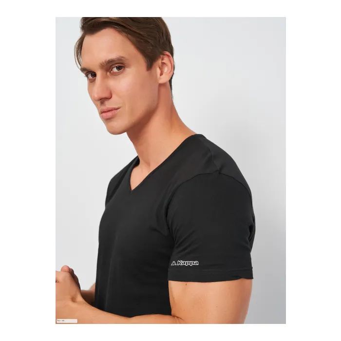 Футболка Kappa T-shirt Mezza Manica Scollo V K1315 Nero чорний M (8052394816295) зображення 4