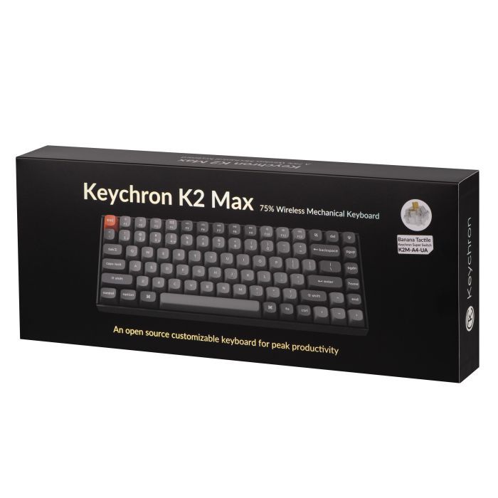 Клавіатура Keychron K2 Max K Super Brown White Led QMK Wireless/Bluetooth/USB-А UA Black (K2M-A3-UA) зображення 10
