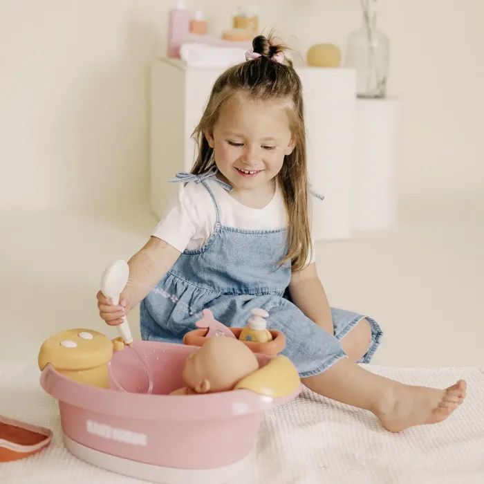 Ігровий набір Smoby Ванна для пупса Бебі Ньорс. Терракотова пудра з електр. душем та підсвічуванням, з аксес., (7600220386) зображення 6