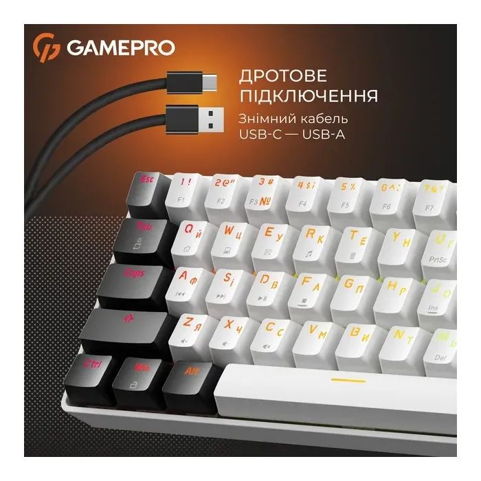 Клавіатура GamePro Genesis Infinity MK130BW Outemu Swithes USB White (MK130BW) зображення 5