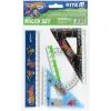 Линейка Kite набор: линейка 15 см, 2 угольника, транспортир Hot Wheels (HW25-282) изображение 2