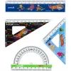 Линейка Kite набор: линейка 15 см, 2 угольника, транспортир Hot Wheels (HW25-282)