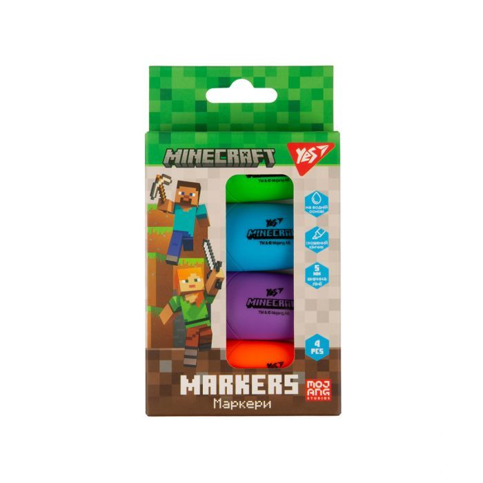 Набор маркеров Yes текстовый Minecraft 4 шт (391095)