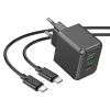 Зарядное устройство HOCO CS14A USB-C PD20W + USB QC3.0 + cable USB-C to USB-C black (6942007603911) изображение 3