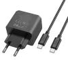 Зарядное устройство HOCO CS14A USB-C PD20W + USB QC3.0 + cable USB-C to USB-C black (6942007603911) изображение 6