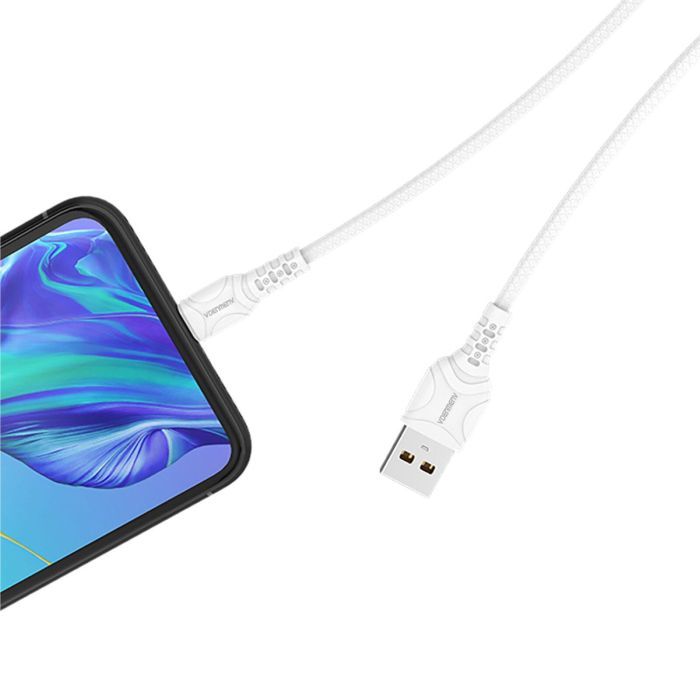 Дата кабель USB 2.0 AM to Micro 5P 1.0m 2.4A silicone white Denmen (DM-D06V-WH) изображение 2