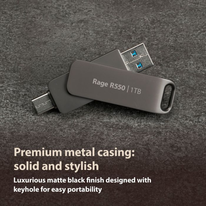 USB флеш накопичувач Patriot 64GB Rage R550 Matte Black USB/Type-C 3.2 (PE64GR550DSAD) зображення 6