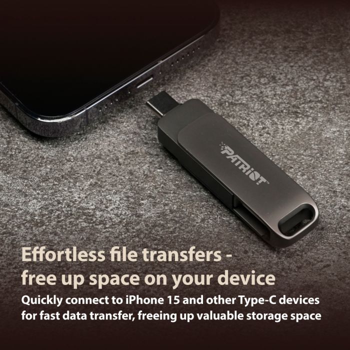 USB флеш накопичувач Patriot 64GB Rage R550 Matte Black USB/Type-C 3.2 (PE64GR550DSAD) зображення 8