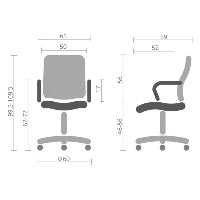 Офісне крісло Аклас Конвалія WT Tilt Сірий (Сірий/Чорний) (00160115) зображення 12
