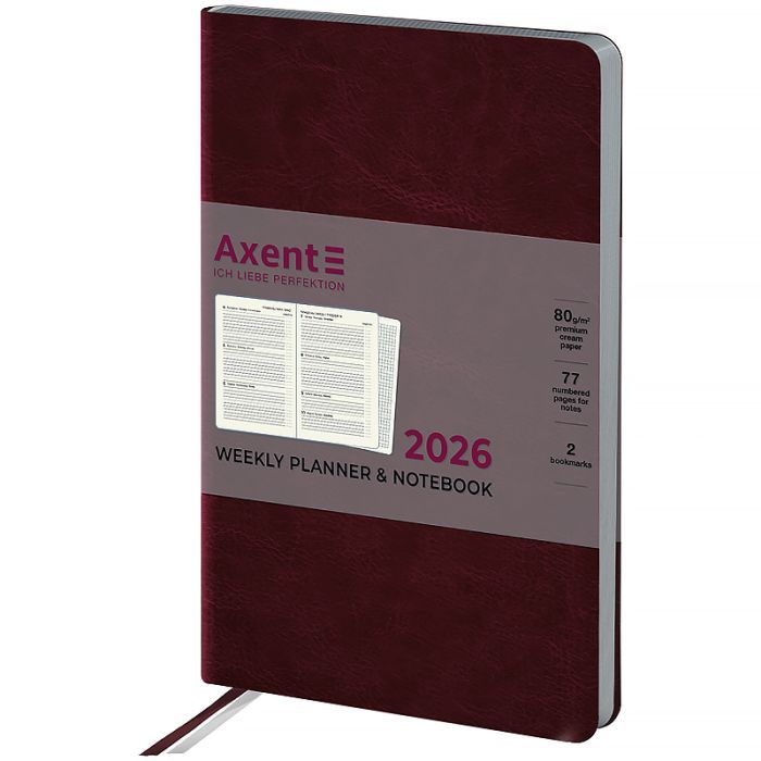Еженедельник Axent датированный 2026 Partner City Soft 125х195, серый (8521-26-06-A)