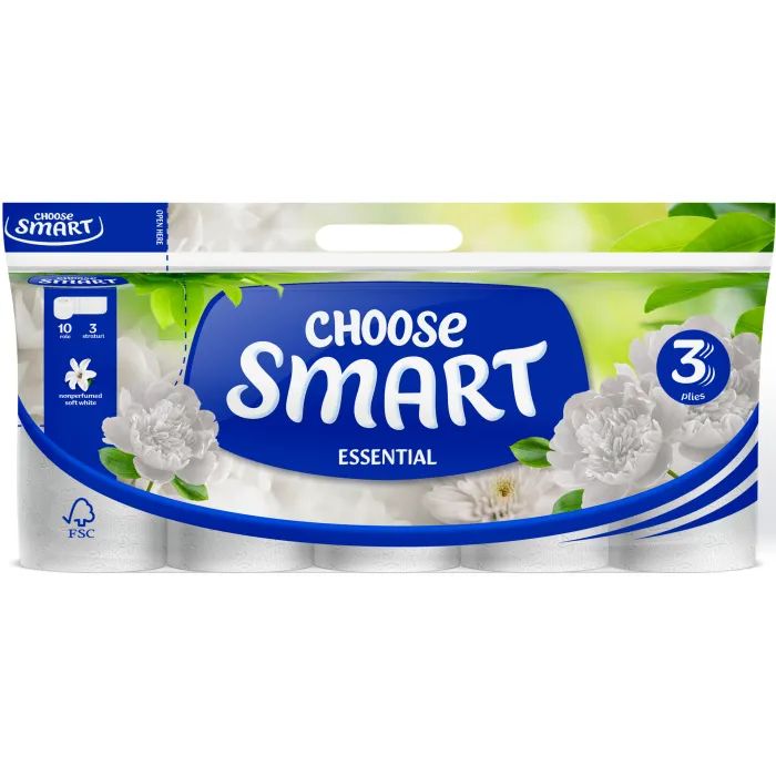 Туалетний папір Smart Tissue Essential 3 шари 10 рулонів (5944582100107)