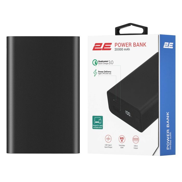 Батарея универсальная 2E 20000mAh, PD/65W, QC (2E-PB2014PD-BLACK) изображение 9