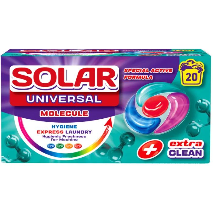 Капсулы для стирки Solar Household Universal Molecule 10 шт. (4820269930384) > цены в Киеве и Украине Капсулы для стирки Solar Household Universal Molecule 10 шт. (4820269930384)