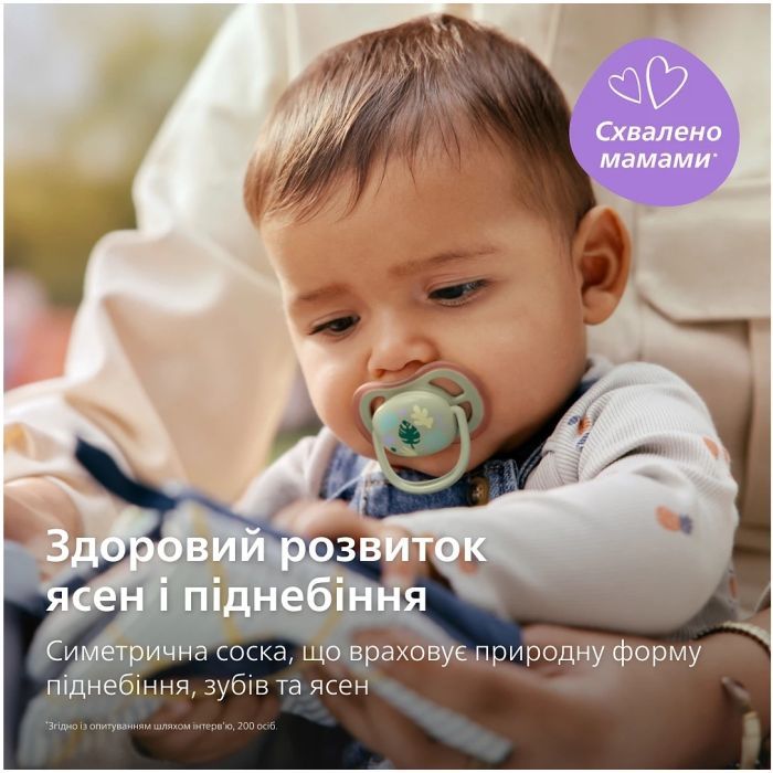Пустушка Philips AVENT Ultra Air 6-18 місяців 2 шт, зелено-блакитна (SCF087/11) зображення 3