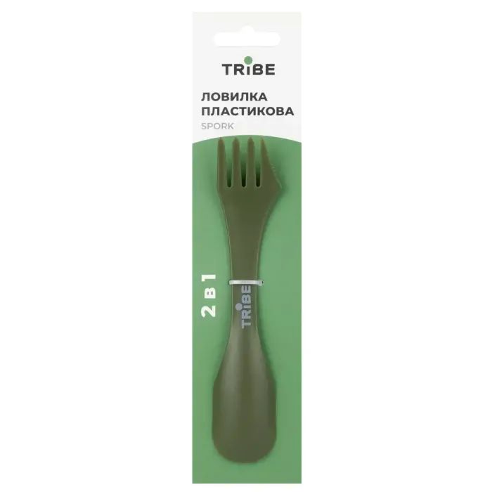 Ложка-вилка туристическая Tribe Spork пластикова olive (T-FC-0031-olive) изображение 3