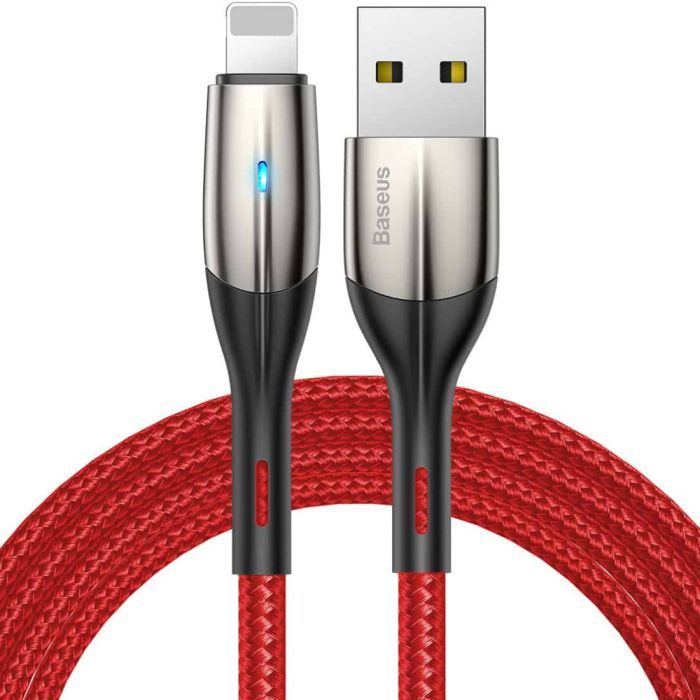 Дата кабель USB 2.0 AM to Lightning 1.0m 2.4A red Baseus (CALSP-B09)
